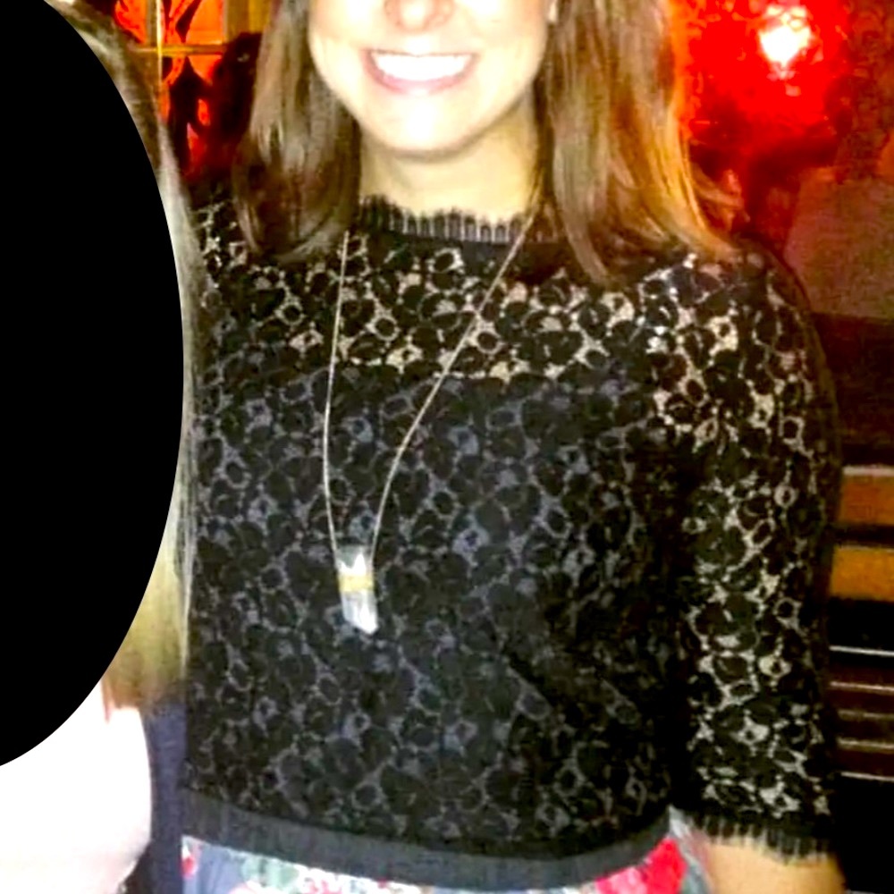 Anthropologie black lace top.